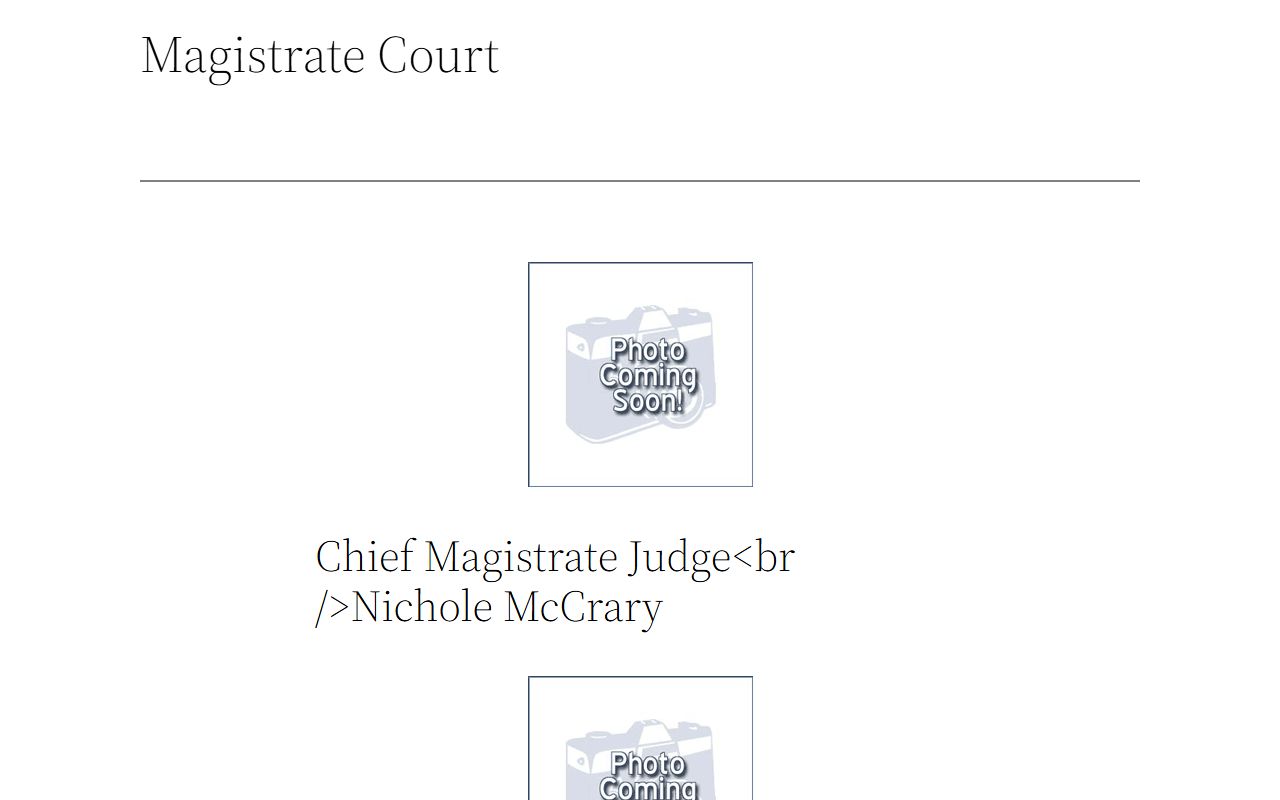 Cook County Magistrate Court page showing warrant and bond hearing functions