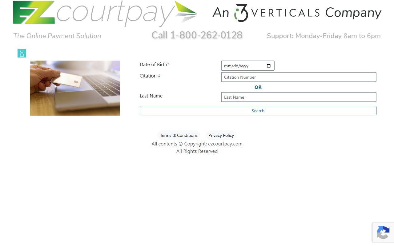 Cook citation lookup and payment page with citation search fields